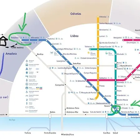 Apartment Enjoy Lisbon Cascais Sintra 1200 Metres To Metro Blue Line Sintra Rail Line Free Parking Amadora
